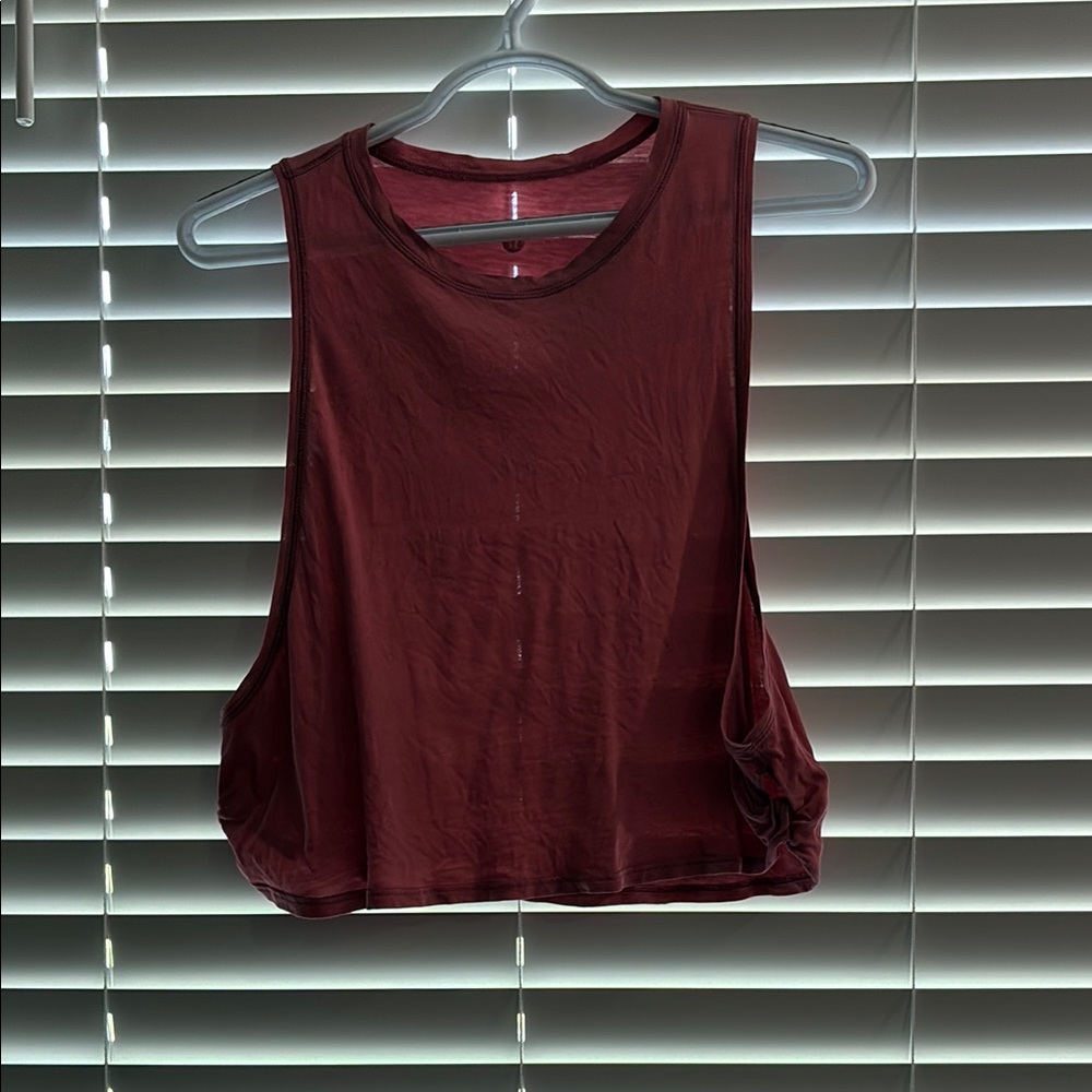 Lululemon Athletica Red Sleeveless Crop Muscle Tee